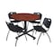 Kobe Kobe Round Table & Chair Set, Wood, Metal, Plastic Top, Cherry TKB48RNDCH47BK - alternate 1
